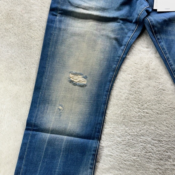 Ovadia & Sons New York Men's Straight Taper Jeans Blue/Tan Denim Size 33 NWT - Picture 4 of 9